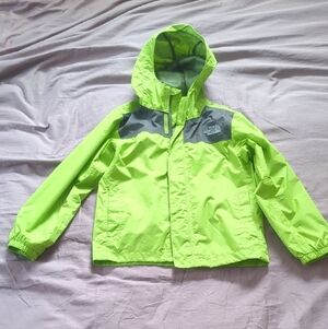 The North Face Neon Green Kids Raincoat Sz S (7/8)